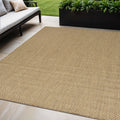 5 X 7 Tan And Brown Geometric Indoor Outdoor Area Rug