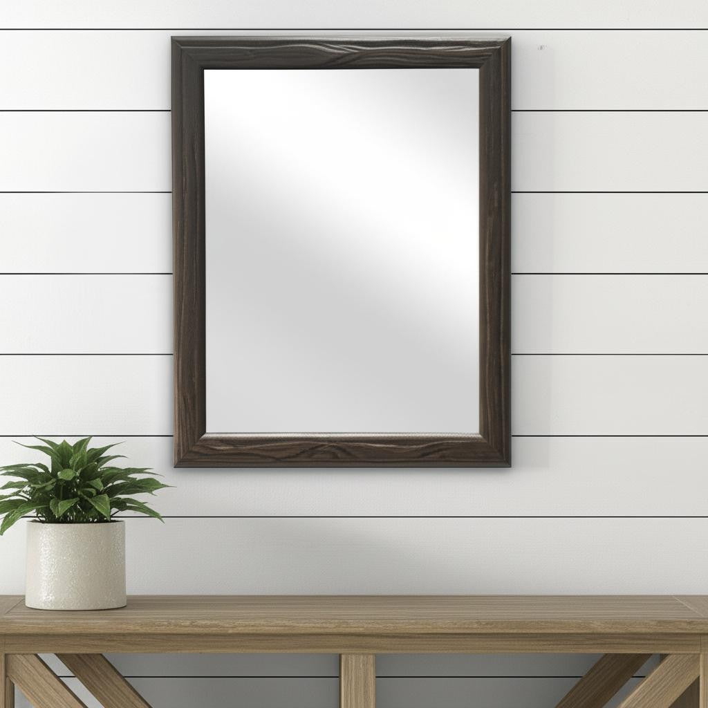 20 Black Solid Wood Accent Mirror
