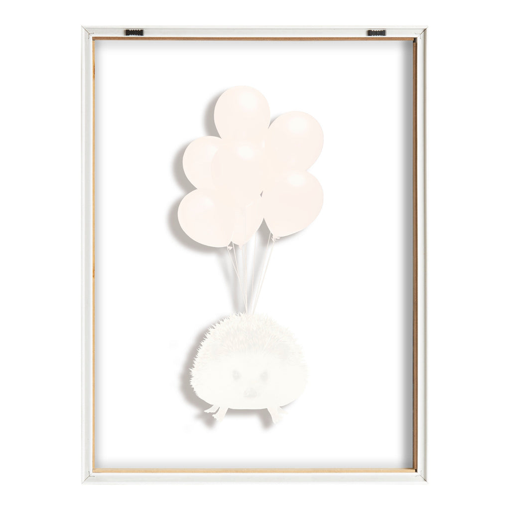 Blake Hedgehog Balloons Framed Printed Glass by Amy Peterson Art Studio