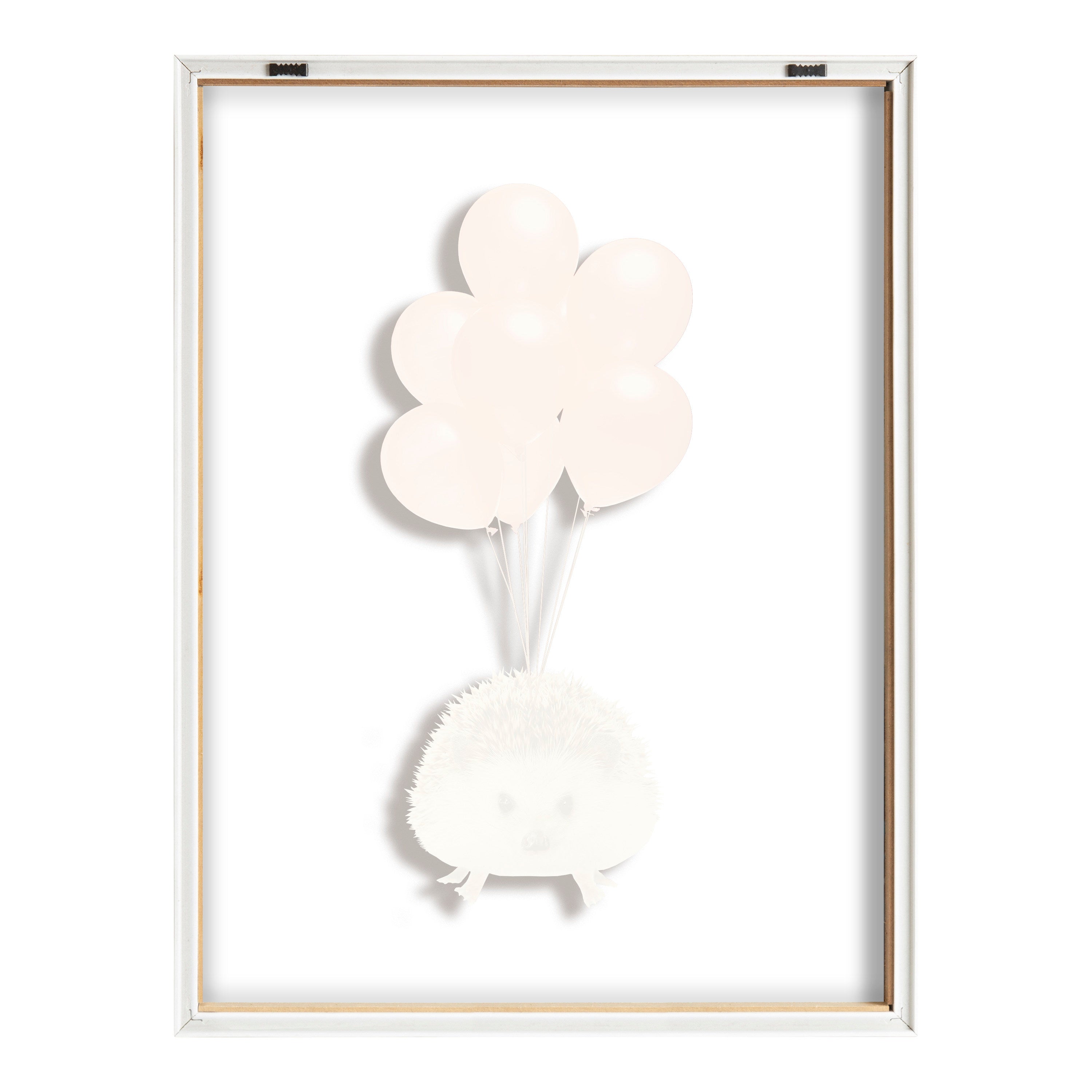 Blake Hedgehog Balloons Framed Printed Glass by Amy Peterson Art Studio