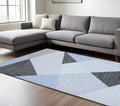 8' X 11' Blue and Gray Geometric Area Rug