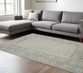 9 X 13 Gray And Ivory Wool Southwestern Hand Hooked Area Rug