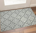 2 X 3 Gray And Ivory Wool Oriental Hand Hooked Area Rug