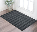 2 X 3 Charcoal And Gray Wool Plaid Hand Woven Area Rug