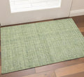 2 X 3 Green And Light Green Wool Striped Hand Tufted Area Rug