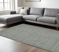 9 X 12 Light Blue And Gray Wool Abstract Hand Tufted Area Rug