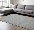 9 X 12 Gray And Ivory Wool Abstract Hand Tufted Area Rug