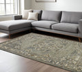 9 X 13 Ivory Brown And Gray Wool Oriental Hand Tufted Area Rug