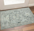 2 X 3 Gray Ivory And Light Blue Wool Oriental Hand Tufted Area Rug