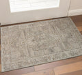 2 X 3 Brown And Beige Wool Oriental Hand Tufted Area Rug