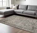 8 X 10 Gray Dark Gray And Dark Pink Oriental Hand Woven Area Rug With Fringe