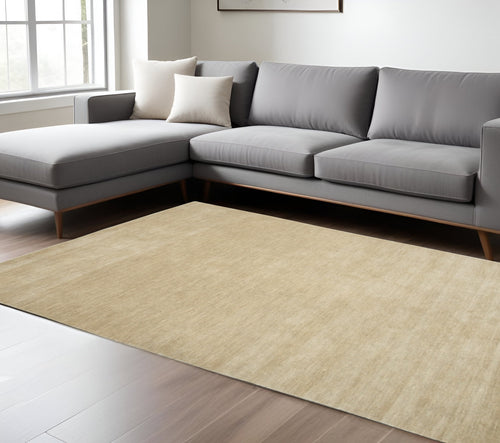 10 X 14 Ivory Wool Hand Woven Area Rug