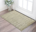 3 X 5 Beige And Brown Wool Striped Hand Woven Area Rug