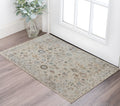 3 X 5 Ivory Blue And Gray Floral Medallion Area Rug