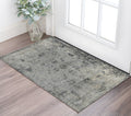 3 X 5 Gray And Black Floral Medallion Area Rug