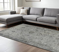 8 X 11 Gray And Charcoal Medallion Area Rug