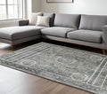 9 X 12 Charcoal And Gray Medallion Area Rug