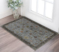 3 X 5 Black Gray And Brown Floral Medallion Area Rug