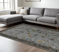 10 X 14 Black Gray And Brown Floral Medallion Area Rug