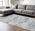 8 X 10 Ivory Black And Gold Ikat Area Rug
