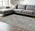 8 X 10 Gray And Brown Wool Oriental Hand Tufted Area Rug