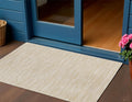 3 X 5 Ivory And Gold Abstract Indoor Outdoor Area Rug