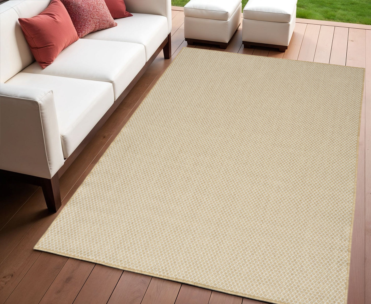 4 X 6 Navy Blue Geometric Indoor Outdoor Area Rug