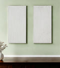 Set of Two White Metal Abstract Hanging Dimensional Sculptures