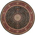 6' Blue Oriental Round Rug
