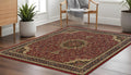 8' Red And Blue Oriental Square Rug