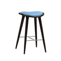 Lucio Oval Stool, Cappuccino With Blue Pu