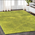 5' X 7' Green Shag Hand Tufted Area Rug
