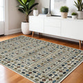 4' X 6' Ivory Tan And Gray Tribal Area Rug