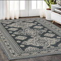 5' X 8' Blue And Gray Medallion Area Rug