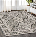 5' X 8' Ivory And Blue Medallion Area Rug