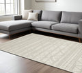 10' X 13' Beige And Ivory Tribal Area Rug