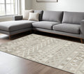 10' X 13' Beige And Gray Geometric Area Rug