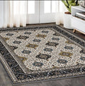 5' X 8' Ivory Medallion Area Rug With Fringe