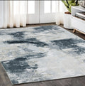 5' X 7' Ivory And Gray Abstract Distressed Area Rug