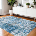 4' X 6' Ivory Abstract Distressed Area Rug