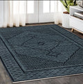 5' X 8' Blue And Teal Medallion Area Rug With Fringe