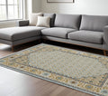 8' X 11' Gold Oriental Area Rug With Fringe