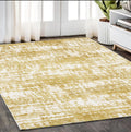 5' X 8' Gold And Ivory Abstract Area Rug