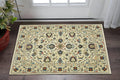 2' X 3' Ivory Blue And Orange Oriental Area Rug With Fringe
