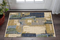 2' X 3' Blue And Green Abstract Area Rug With Fringe