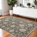 4' X 6' Gray And Light Gray Oriental Area Rug