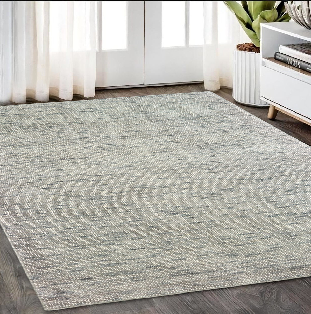 5' X 8' Stone And Gray Hand Tufted Area Rug