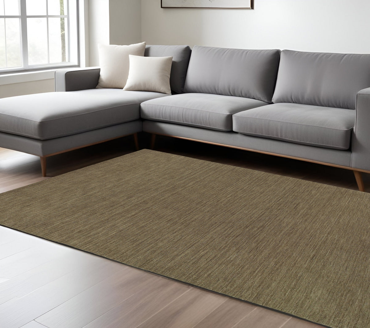 8' X 10' Gray Wool Hand Tufted Area Rug