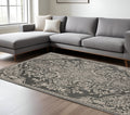 10' X 13' Gray And Light Gray Oriental Area Rug