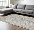 8' X 10' Gray And Gold Medallion Hand Tufted Area Rug